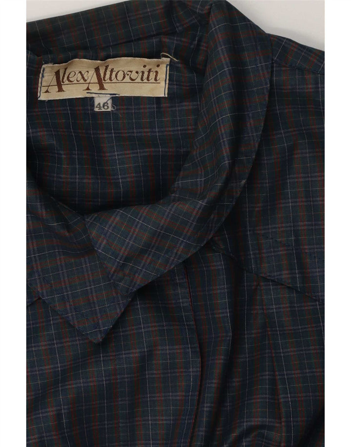 Alex Altoviti Dame Oversized Regnfrakke IT 46 Large Navy Blue Check