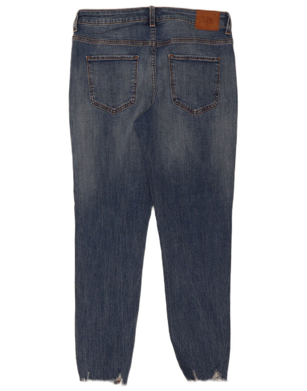 Zara Dame Distressed Skinny Jeans EU 40 Medium W30 L27 Blå Bomuld