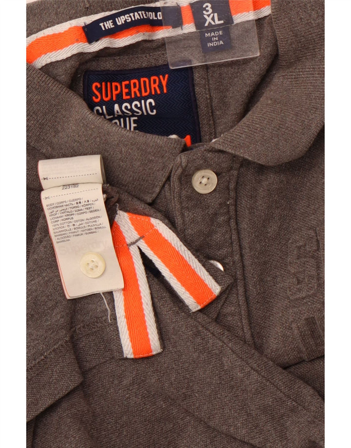 SUPERDRY Grafisk Polo Shirt til mænd 3XL Grå Bomuld