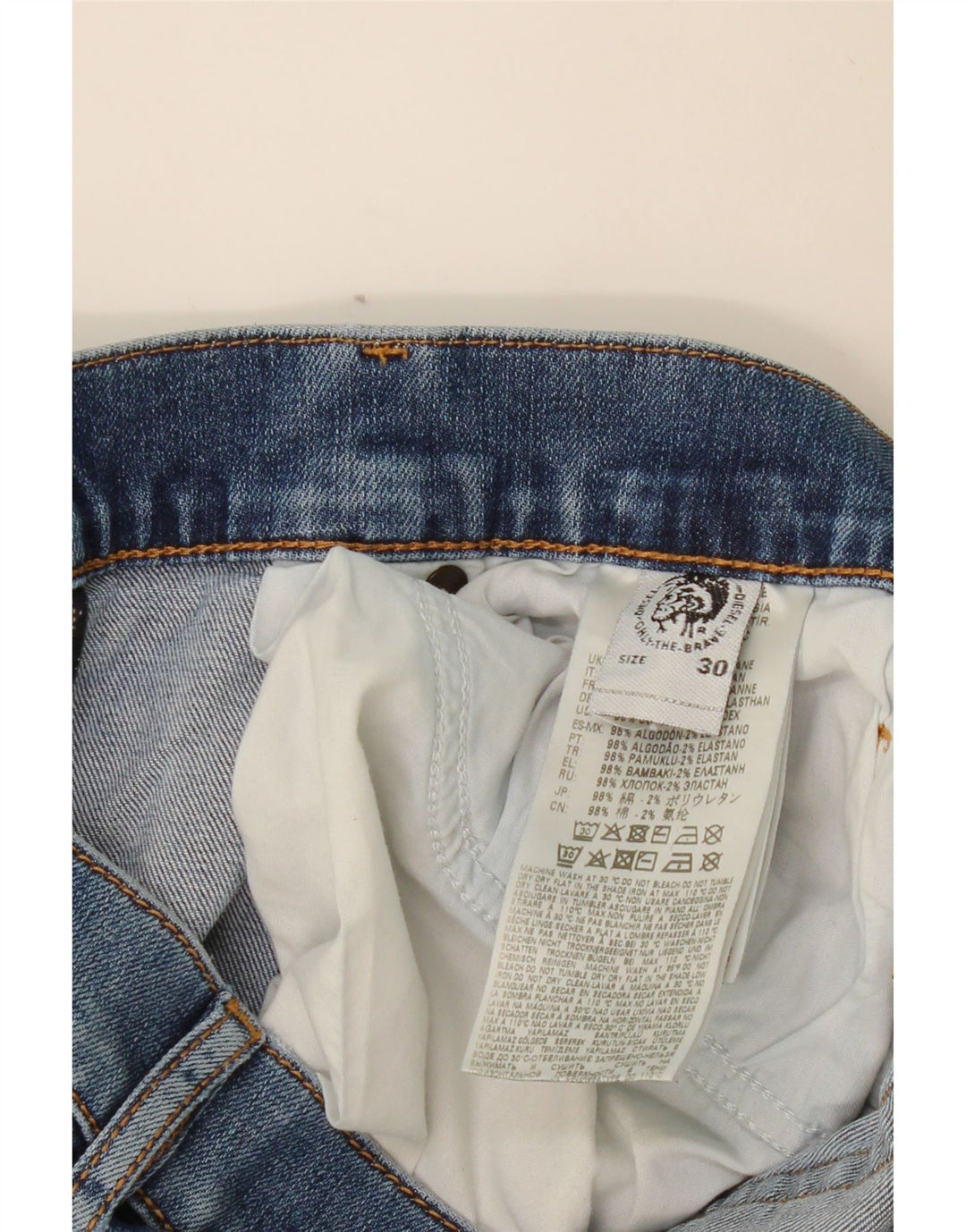 DIESEL Dame Straight Jeans W30 L27 Blå Bomuld