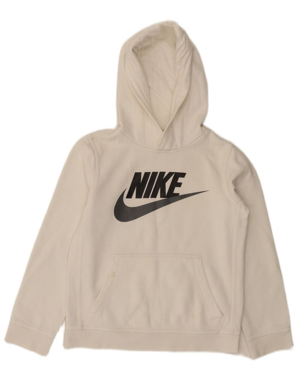 NIKE drenge grafisk standard hættetrøjetrøje 10-11 år Medium hvid