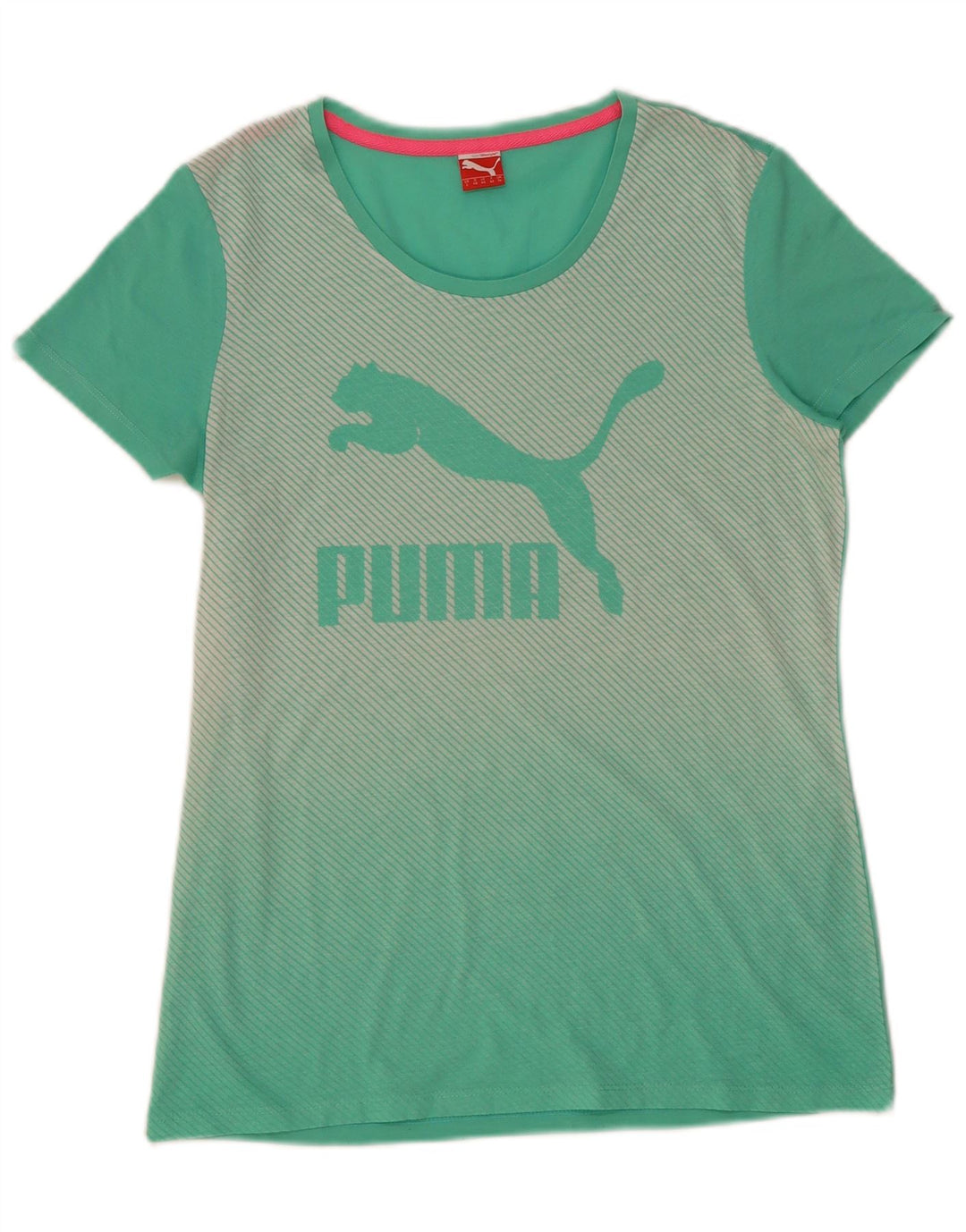 Puma Graphic T-Shirt Top UK 14 Large Grøn
