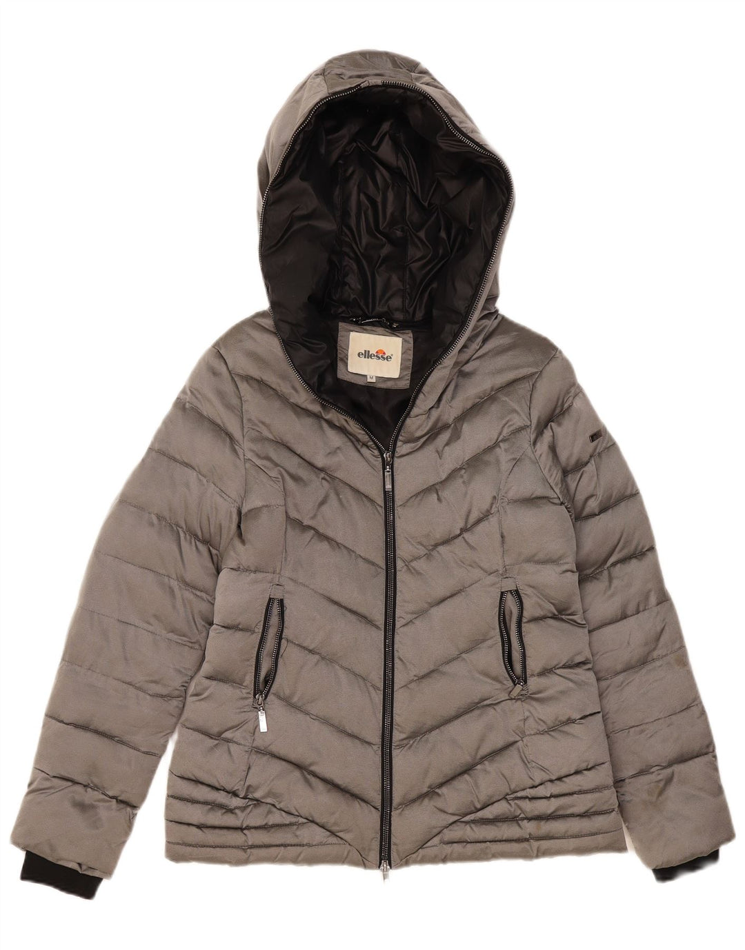 Ellesse Womens Hooded Padded Jacket UK 14 Medium Silver