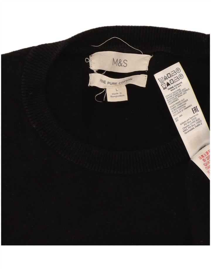 Marks & Spencer Herre sweater med rund hals, stor sort bomuld