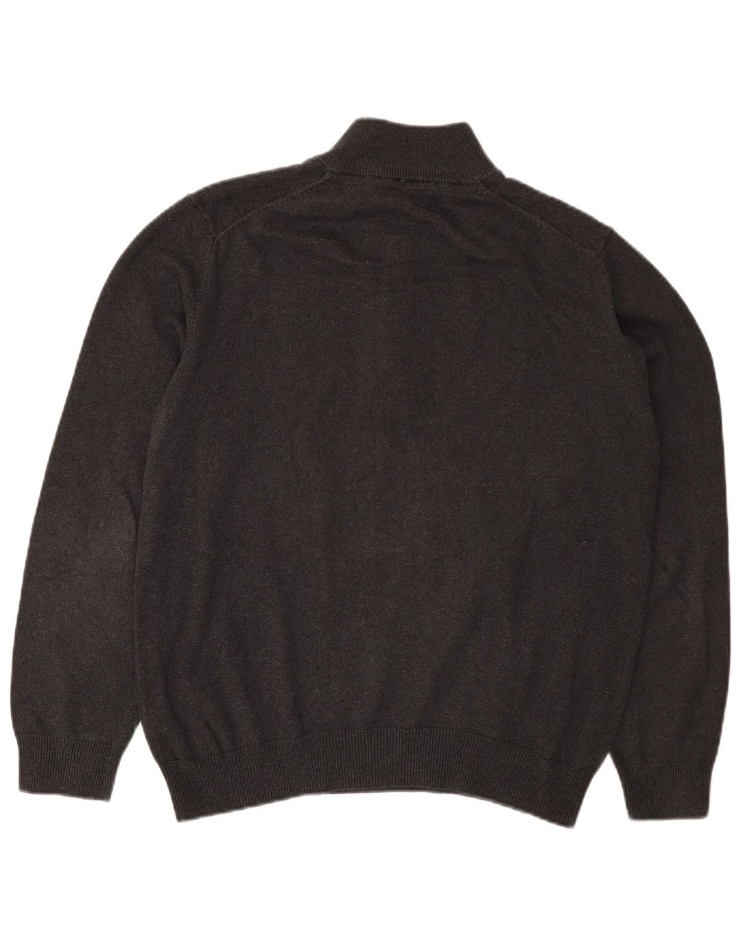 Besætningstøj Herre Zip Neck Jumper Sweater Stor Grå Bomuld