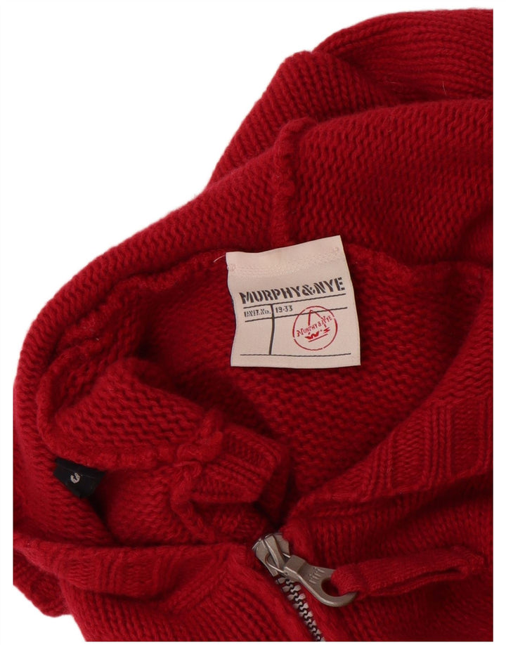 MURPHY & NYE Sweater med hætte til kvinder UK 10 Small Burgundy