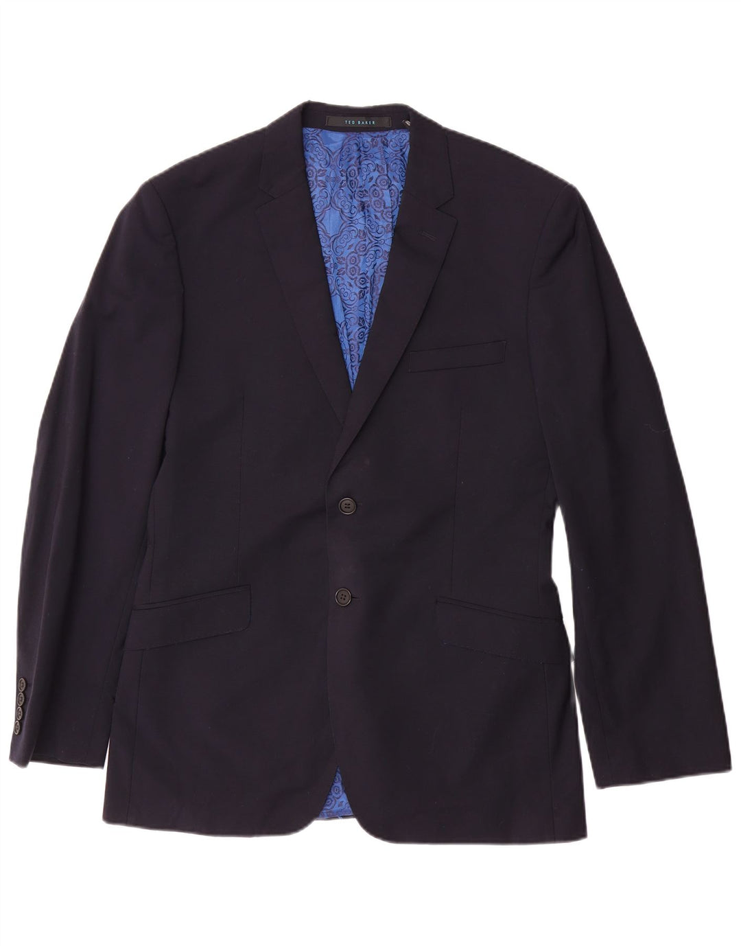 Ted Baker Herre 2 Button Blazer Jacket US 40 Large Navy Blue Wool