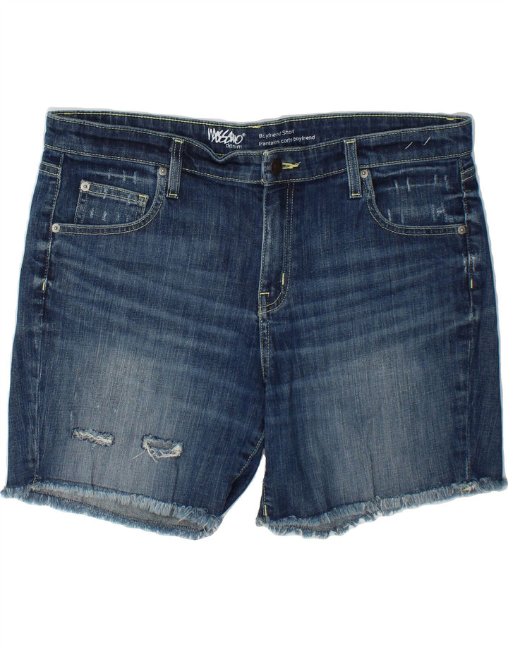 MOSSIMO Womens Boyfriend Distressed Denim Shorts US 14 Large W32  Blue Vintage Mossimo and Second-Hand Mossimo from Messina Hembry 
