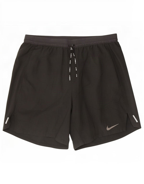 Nike Dame Dri Fit Sports Shorts UK 12 Medium Sort Polyester