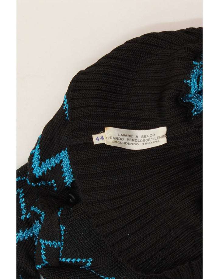 GIORGIO GRATI Womens Cardigan Sweater IT 44 Medium Black Chevron Vintage Giorgio Grati and Second-Hand Giorgio Grati from Messina Hembry 