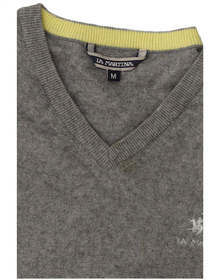 La Martina Herre V-hals sweater Medium Grå Bomuld