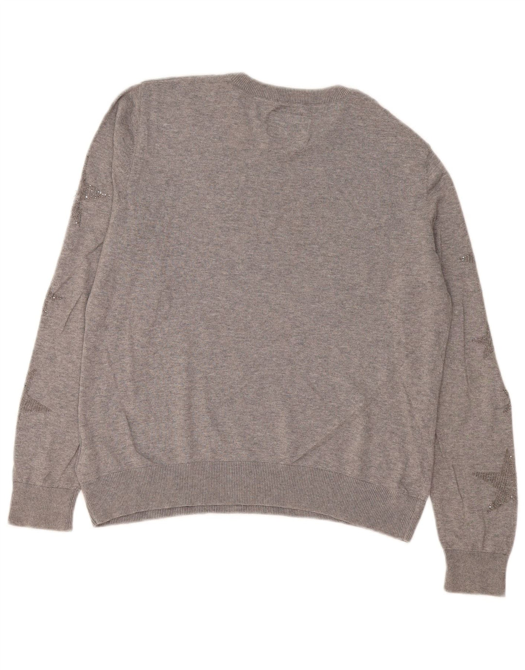 Superdry Womens abstrakt mønster sweater med rund hals DK 16 stor grå