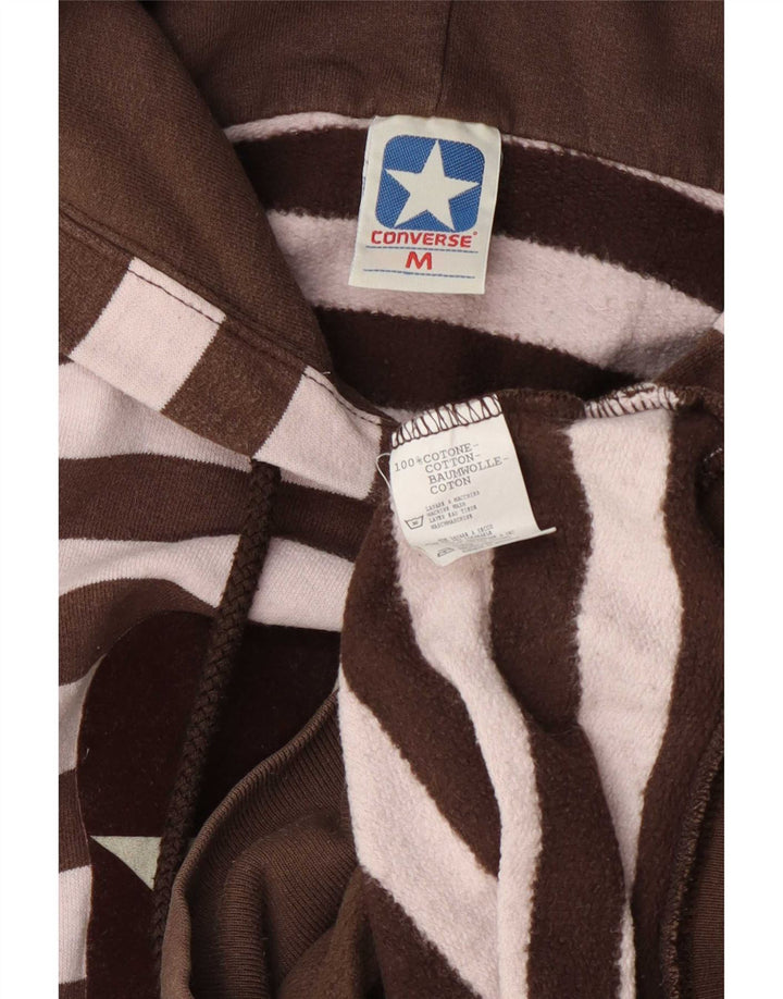 Converse Graphic Sweatshirt Jumper UK 12 medium brun stribet bomuld