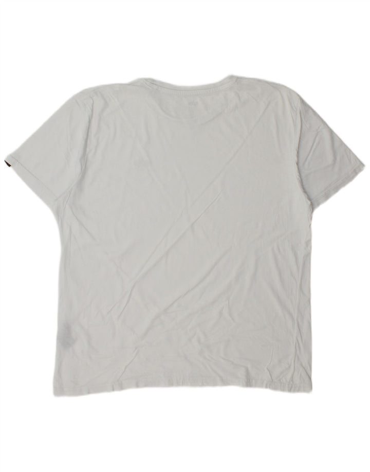 Alpha Industries Herre T-Shirt Top 2XL Hvid Bomuld