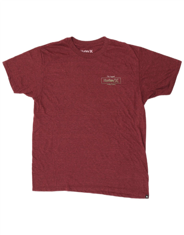 Hurley Herre T-Shirt Top Stor Burgundy Flecked Polyester