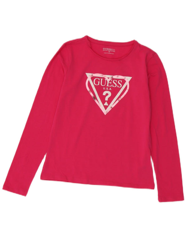 Guess Girls Grafisk Top Langærmet 13-14 År Pink Bomuld