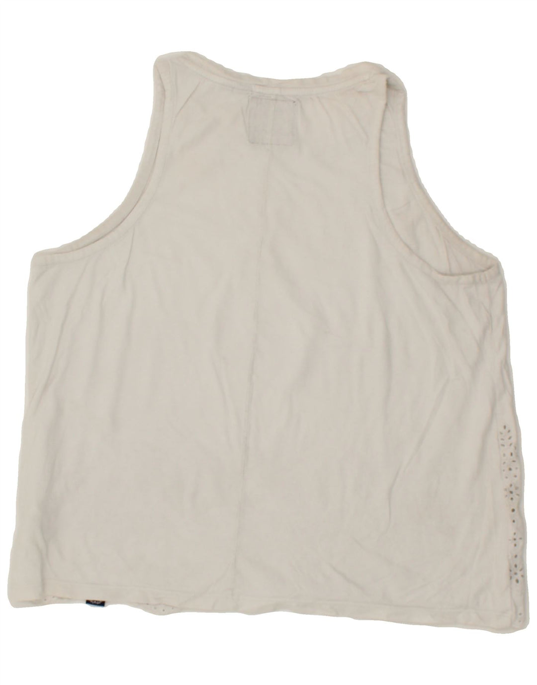 SUPERDRY Womens Vest Top UK 12 Medium  White Floral Cotton Vintage Superdry and Second-Hand Superdry from Messina Hembry 