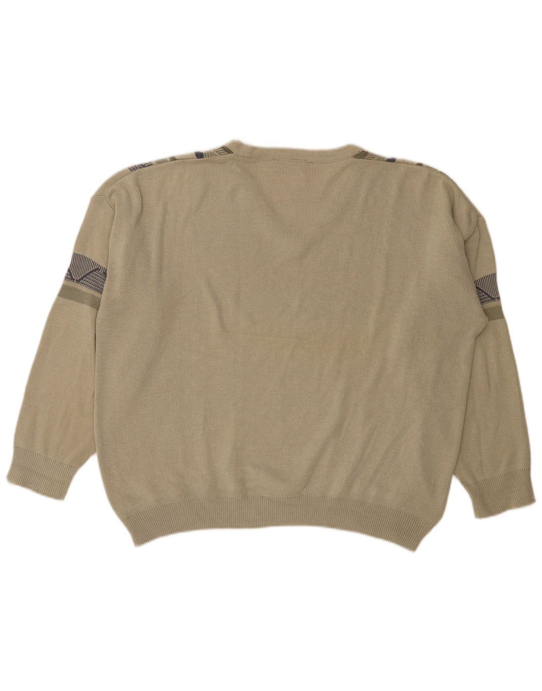 Farah Herre V-hals sweater Stor grøn geometrisk akryl