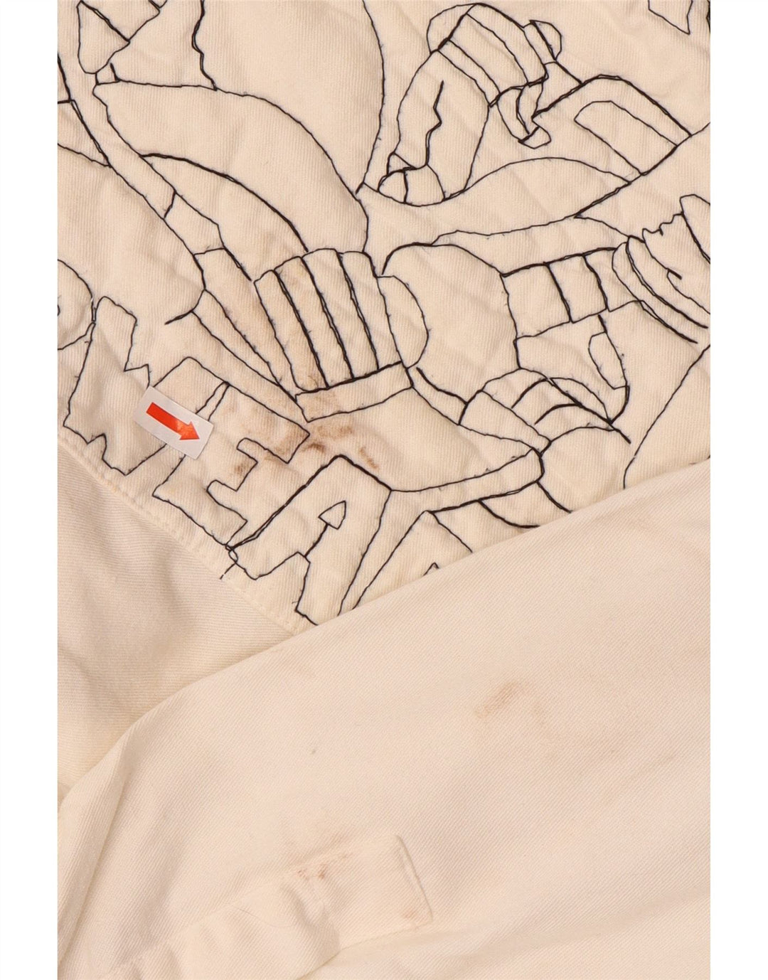 Vintage herre grafisk skjorte stor hvid bomuld