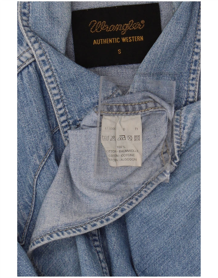 WRANGLER Mens Denim Shirt Small Blue Cotton