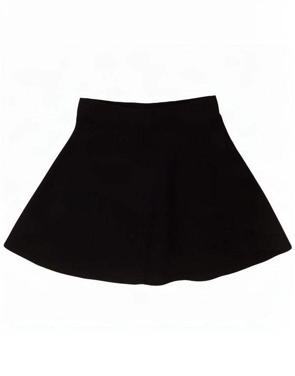 Zara Dame Højtalje Mini Nederdel Stor W30 Sort Viscose