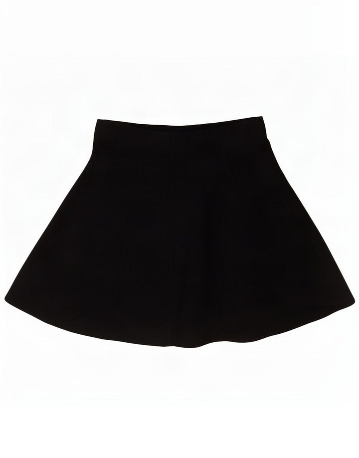 Zara Dame Højtalje Mini Nederdel Stor W30 Sort Viscose