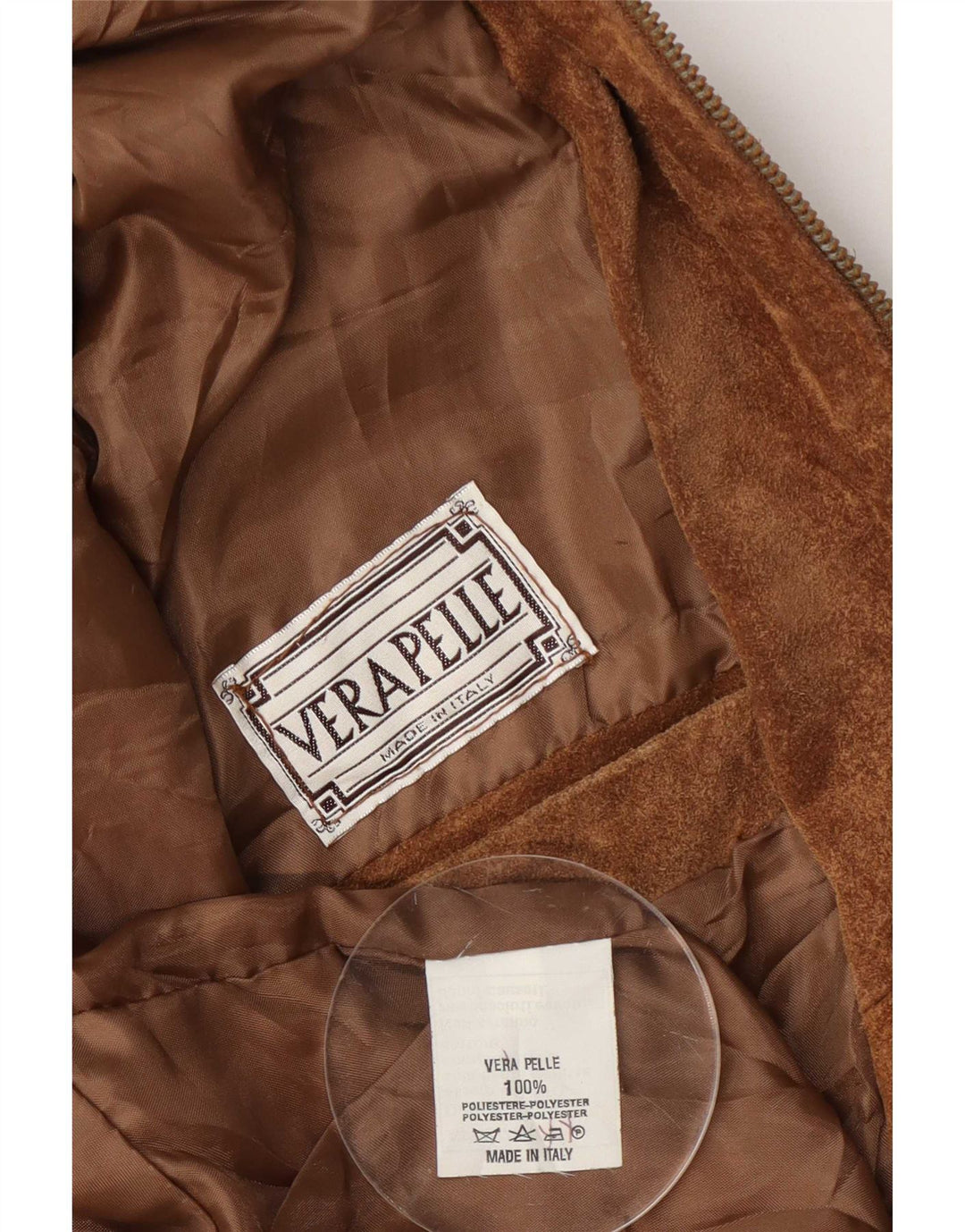 Vintage herre ruskindsjakke IT 48 medium brunt læder
