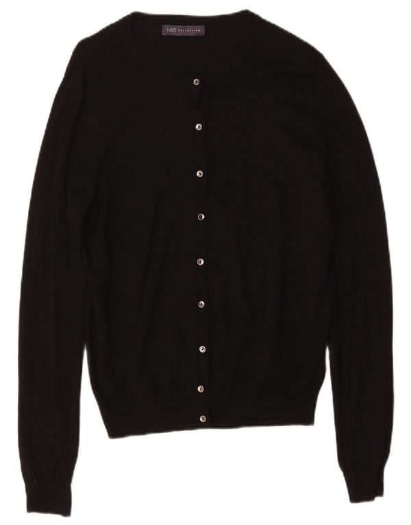 Marks & Spencer Dame Cardigan Sweater UK 12 Medium Black Viscose