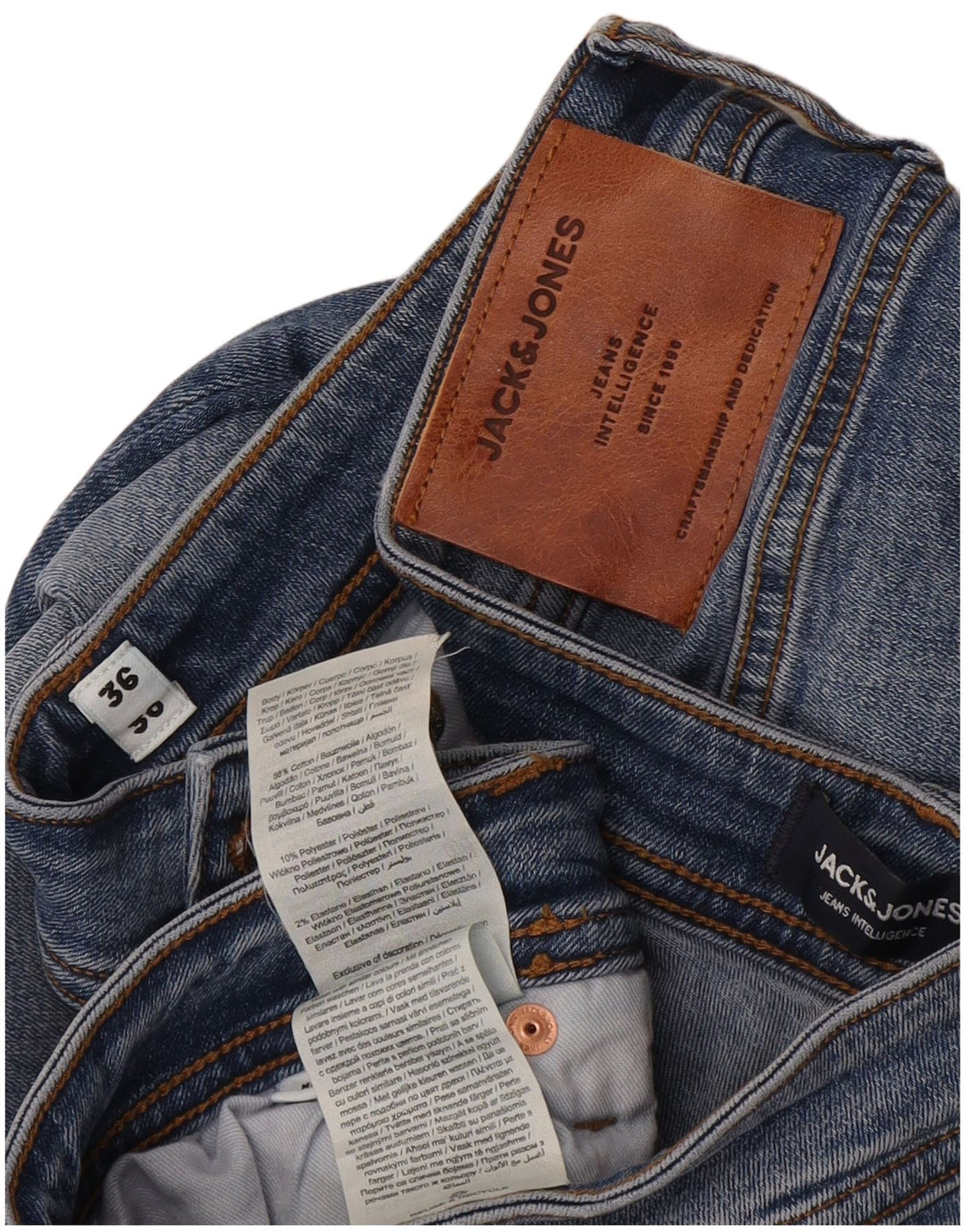Jack & Jones Herre Tim Straight Jeans W36 L30 Blå Bomuld