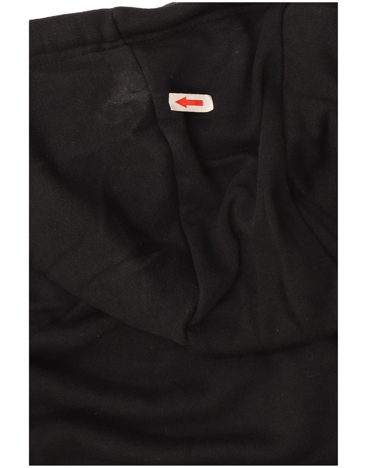 Nike Dame Oversized Hoodie Jumper UK 14 Medium Sort Bomuld