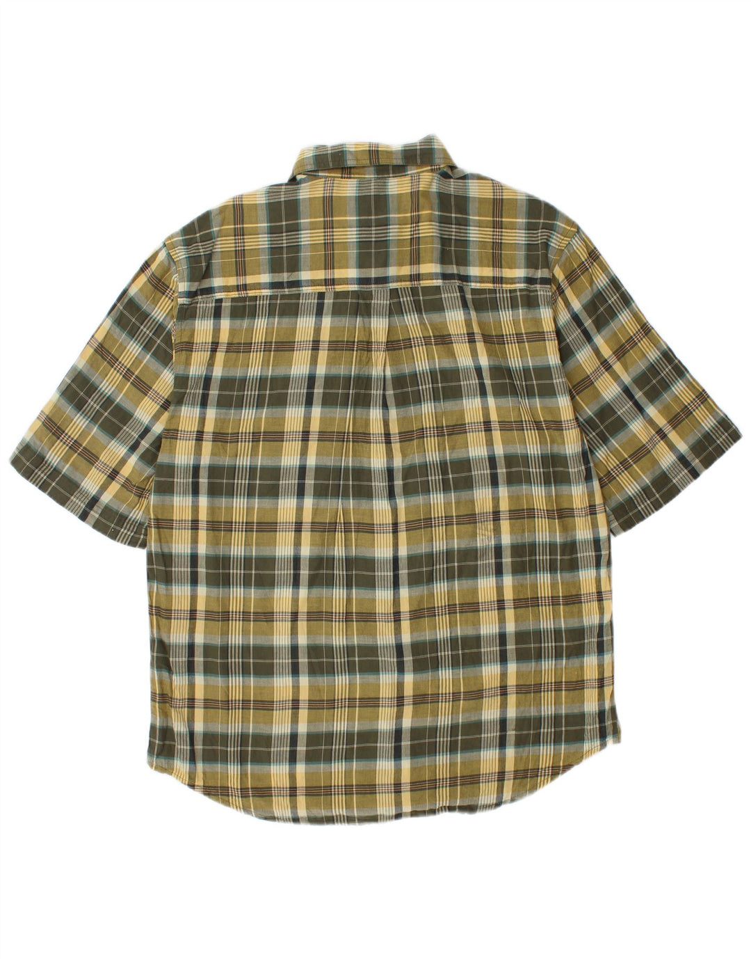 Woolrich Kortærmet Herreskjorte Medium Khaki Ternet Bomuld