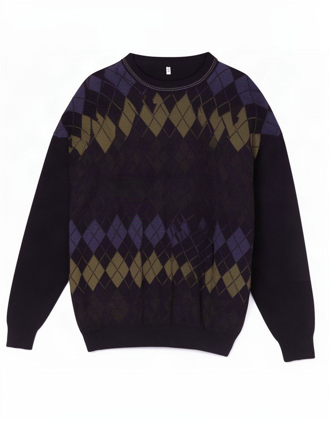 Vintage herre rund hals sweater IT 52/54 stor marineblå