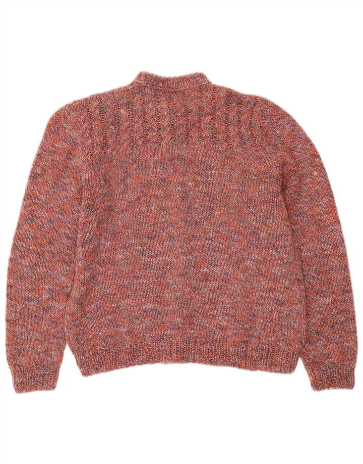 Vintage dame cardigan sweater UK 14 Medium Pink Flecked