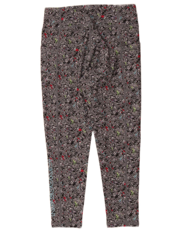 Reebok Girls Leggings 10-11 år Large Grey Floral Polyester