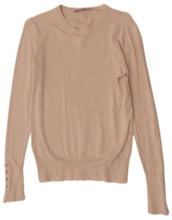 Zara Dame sweater med rund hals DK 12 Medium Beige Viscose