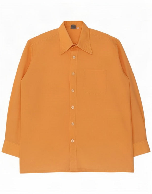 Vintage Mens Shirt Size 42 Large Orange Cotton