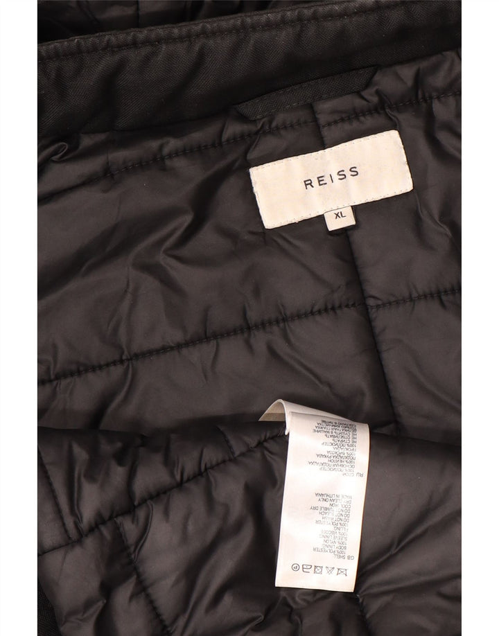 Reiss Herre hættepolstret jakke UK 42 XL Sort Polyester