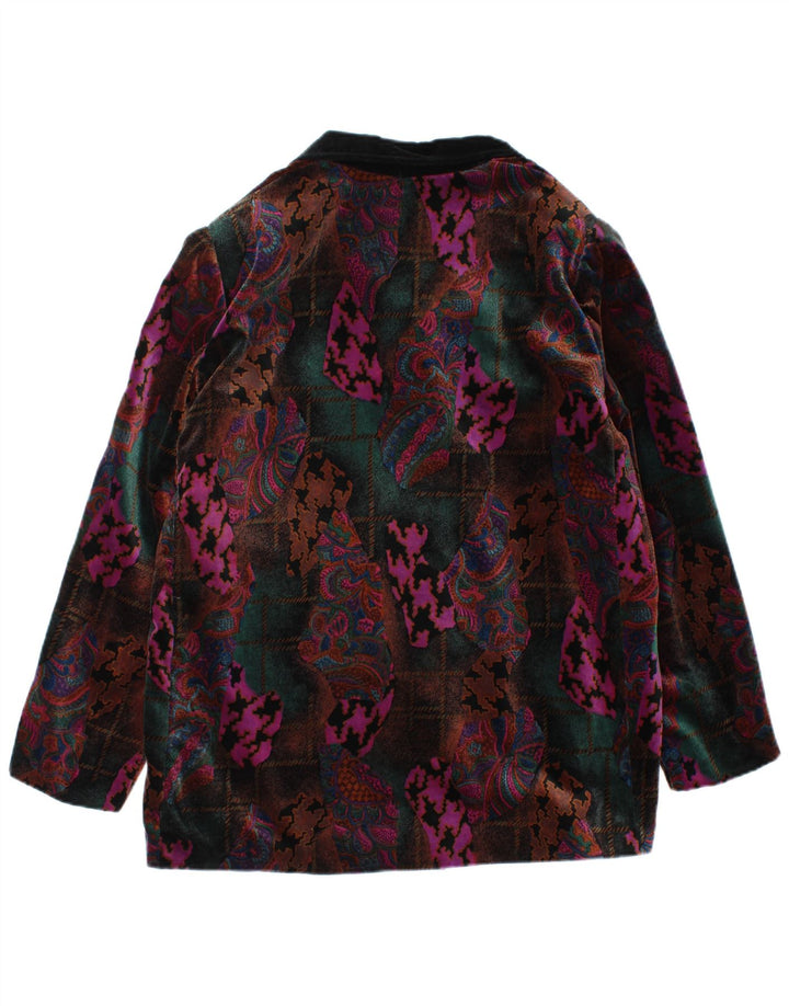 Vintage dame 5-knaps blazerjakke UK 16 Stor flerfarvet Paisley