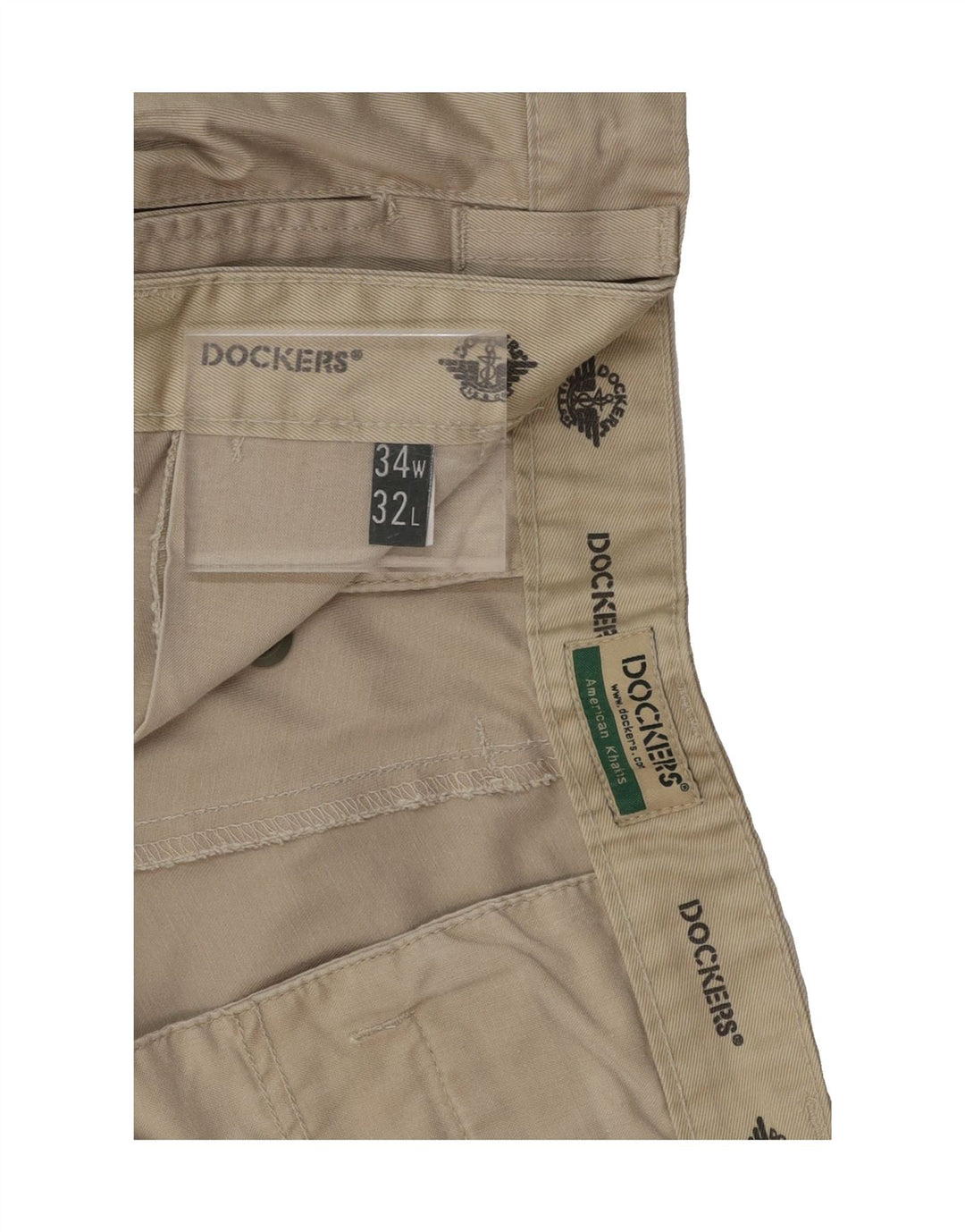 DOCKERS Mens Straight Chino Trousers W34 L32 Beige Vintage Dockers and Second-Hand Dockers from Messina Hembry 