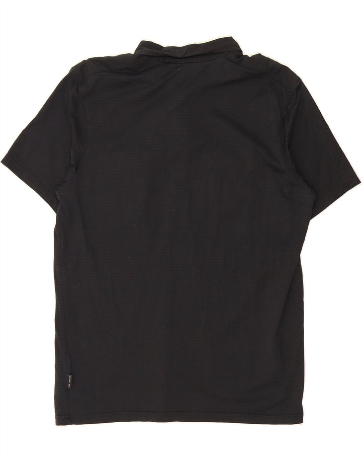 TED BAKER Mens Polo Shirt Size 5 XL Black Pinstripe Cotton Vintage Ted Baker and Second-Hand Ted Baker from Messina Hembry 