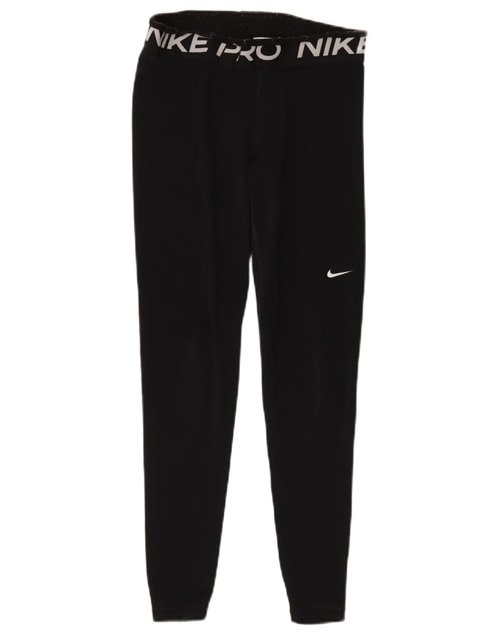 Nike Dame Grafiske Leggings UK 12 Medium Sort Polyester