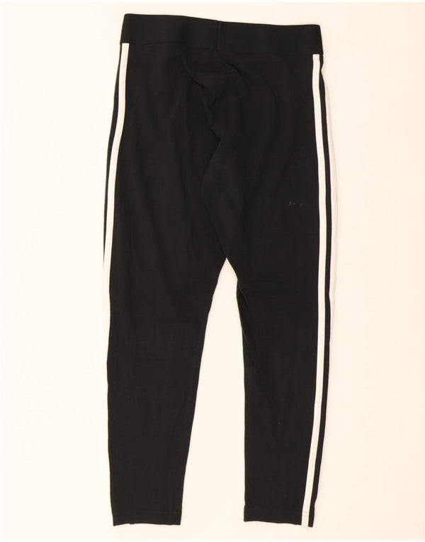 Adidas Womens Crop Leggings UK 8/10 Small Black Bomuld