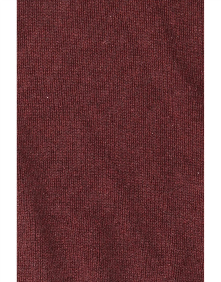 Marks & Spencer Herre Shawl Neck Jumper Sweater Medium Bourgogne Bomuld