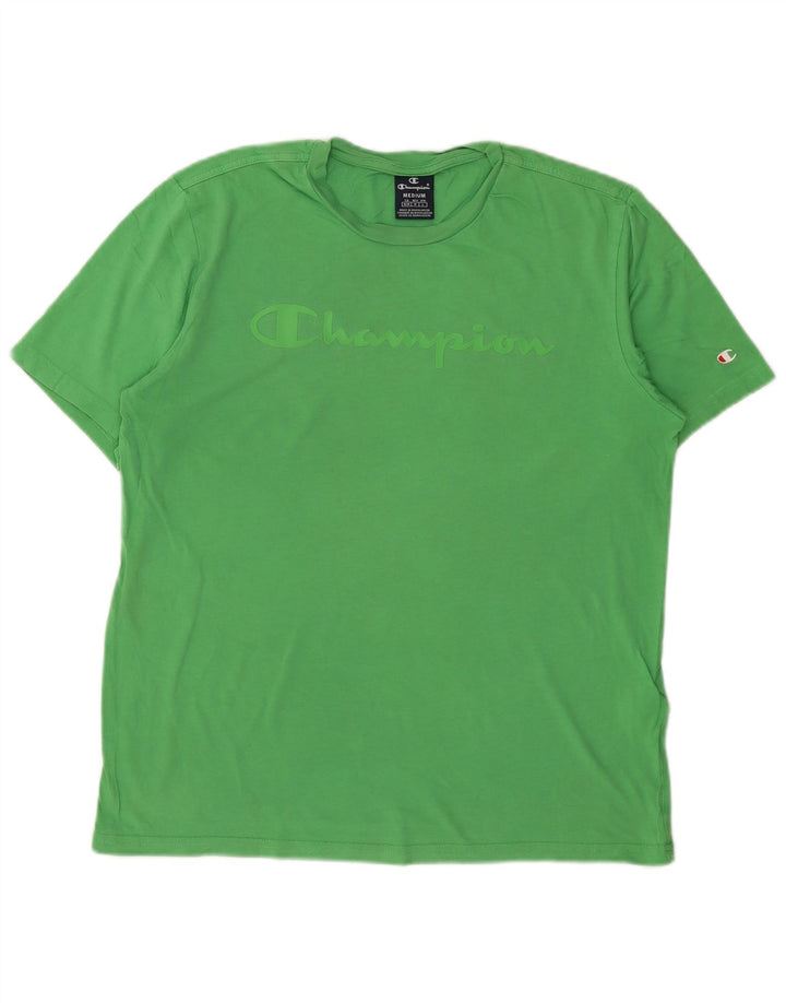 CHAMPION Herre grafisk T-shirt Top Medium Grøn Bomuld
