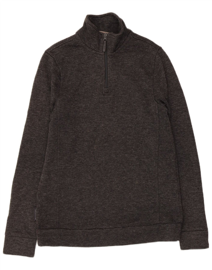MOUNTAIN WAREHOUSE Herre Zip Neck Sweatshirt Jumper Medium Grå Flecked