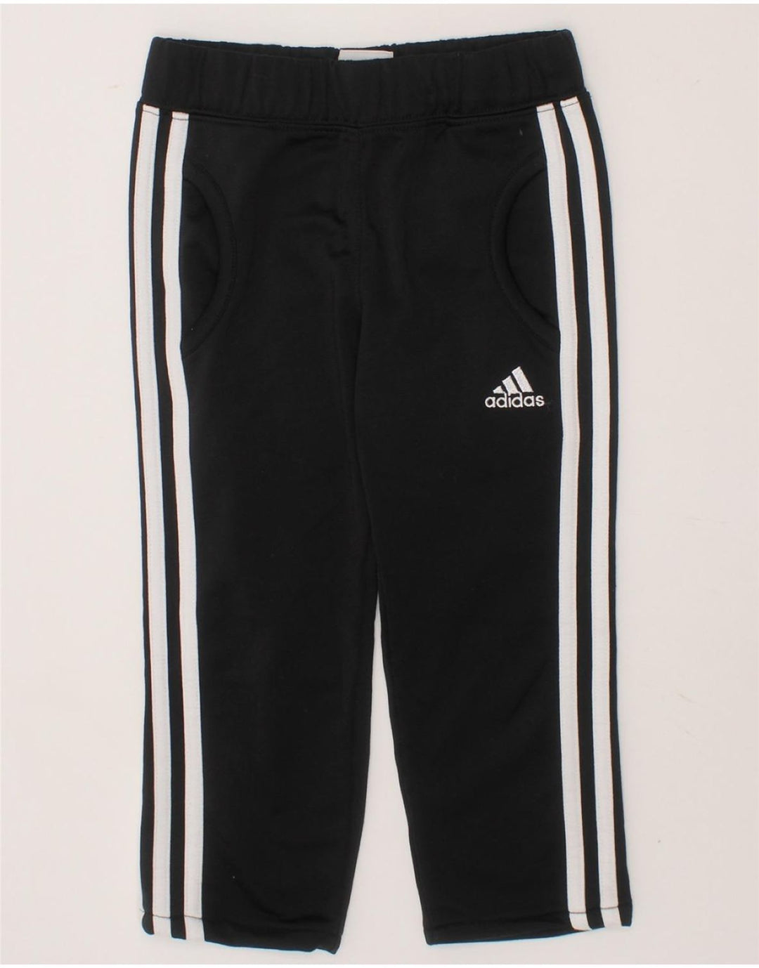 ADIDAS Girls Tracksuit Trousers 3-4 Years Black Polyester Vintage Adidas and Second-Hand Adidas from Messina Hembry 