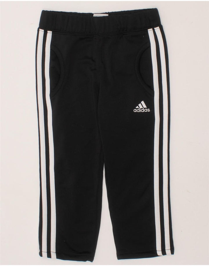 ADIDAS Girls Tracksuit Trousers 3-4 Years Black Polyester Vintage Adidas and Second-Hand Adidas from Messina Hembry 