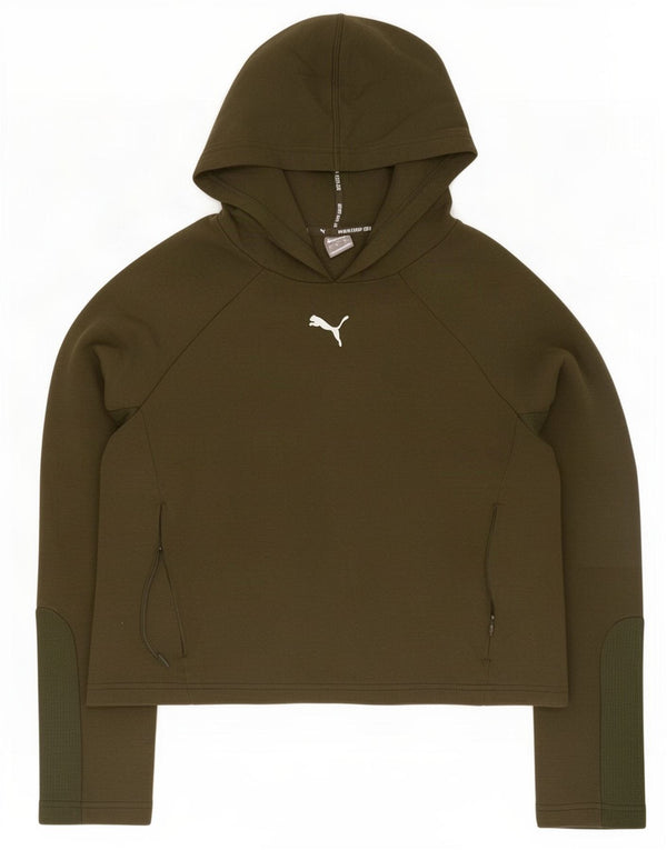 Puma Womens Crop Oversized hættetrøje Jumper UK 10 Small Green Cotton