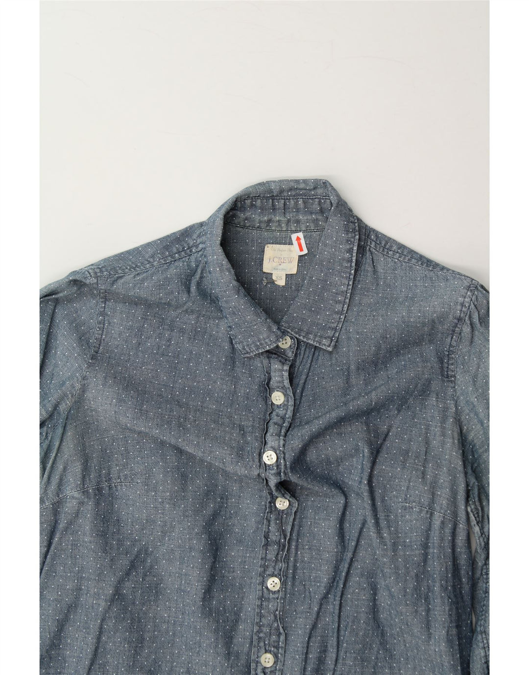 J. CREW Womens Shirt UK 6 XS Blue Spotted Cotton Vintage J. Crew and Second-Hand J. Crew from Messina Hembry 