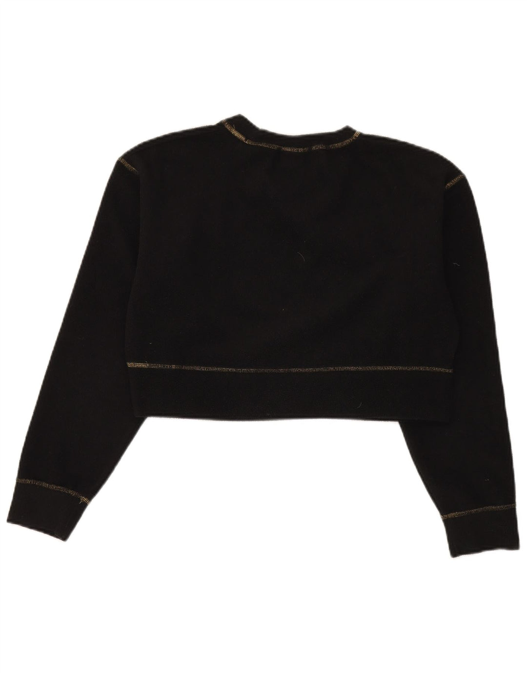Nike Womens Crop Fleece Jumper UK 10 Small Black Polyester